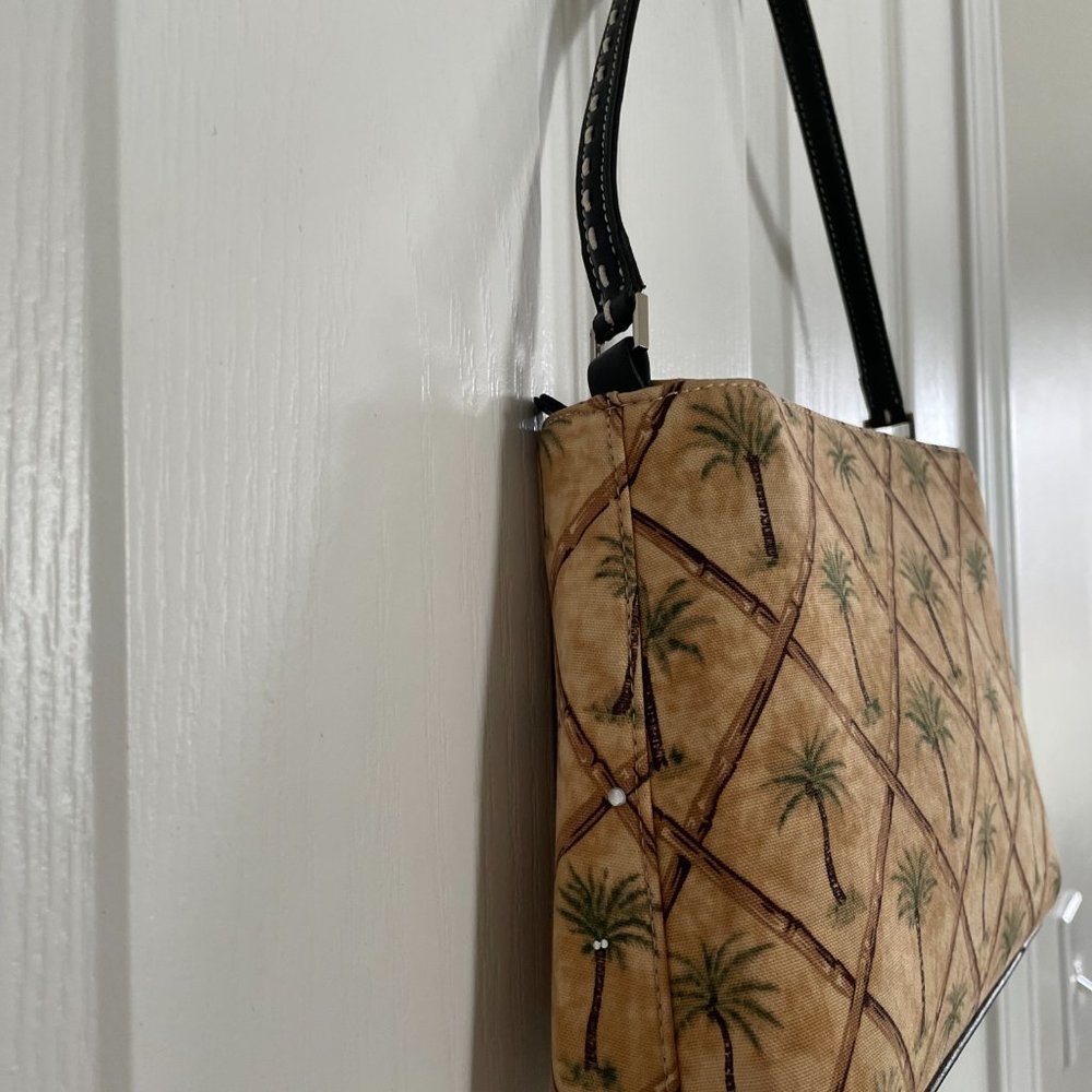 Palm Tree/Bamboo Print Purse With Matching Wallet… - image 5